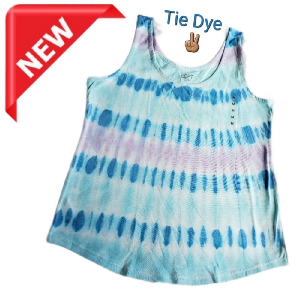 NWT Tie Dye Tank Top | Blue Lavender | Loft Outlet | Medium